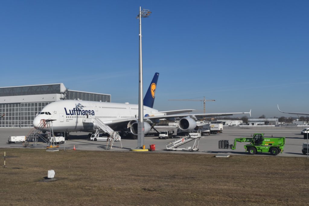 Airbus A380 am Flughafen München