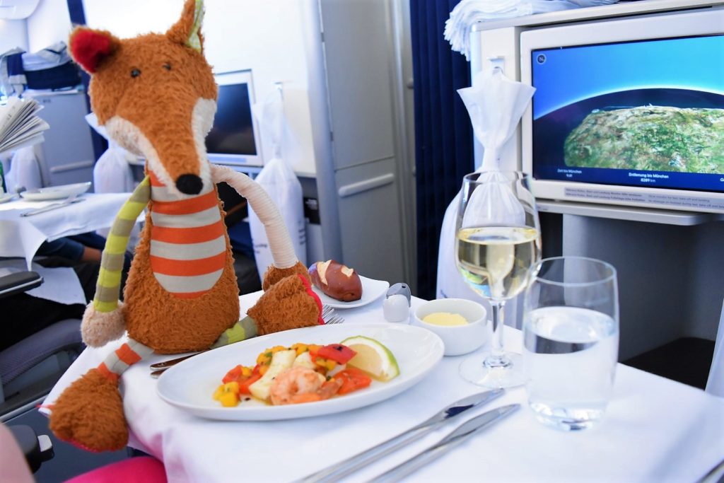 Vorspeise Lufthansa Business Class Airbus A350 Kapstadt - München