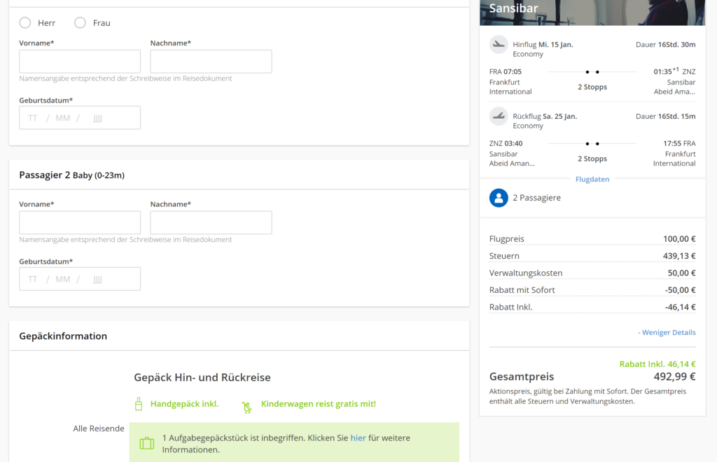 Von idealo.de weitergeleitet auf bravofly.de - hier ein Flug ab Frankfurt