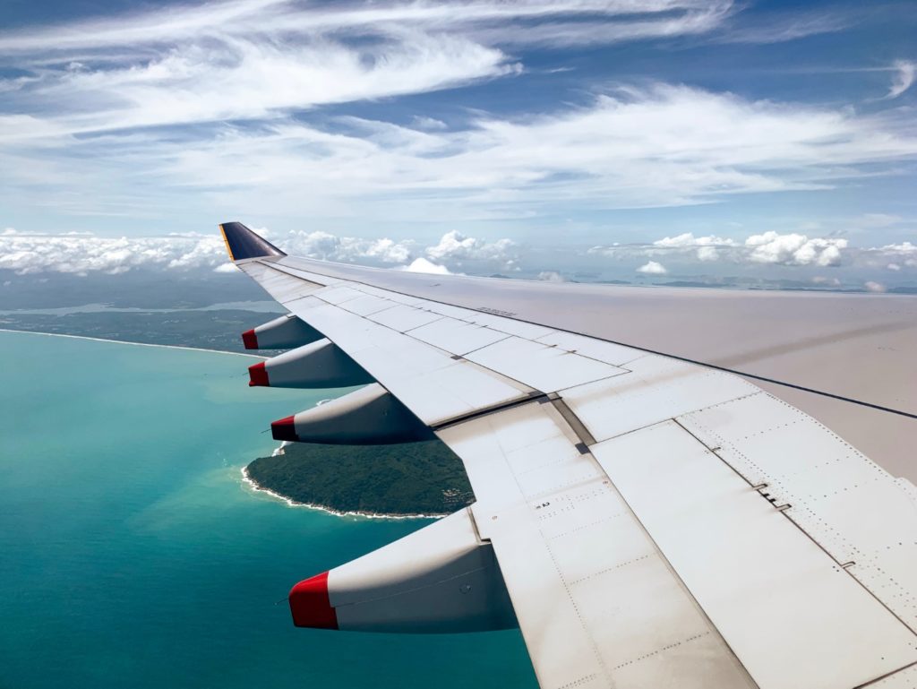 Anflug auf Phuket, Thailand mit Air China