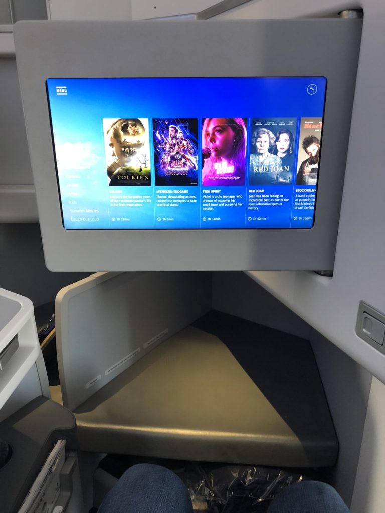 Finnair Business Class Airbus A350 Entertainment Screen.