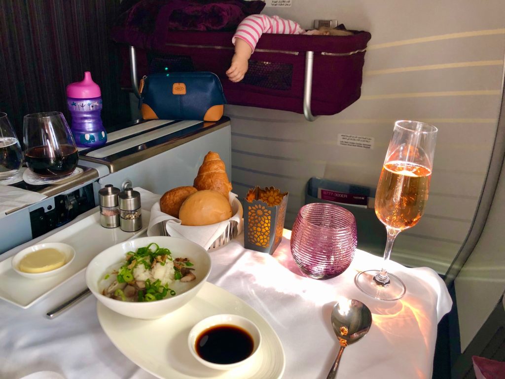 Baby Bassinet Qatar Airways Bowing 777 Bali