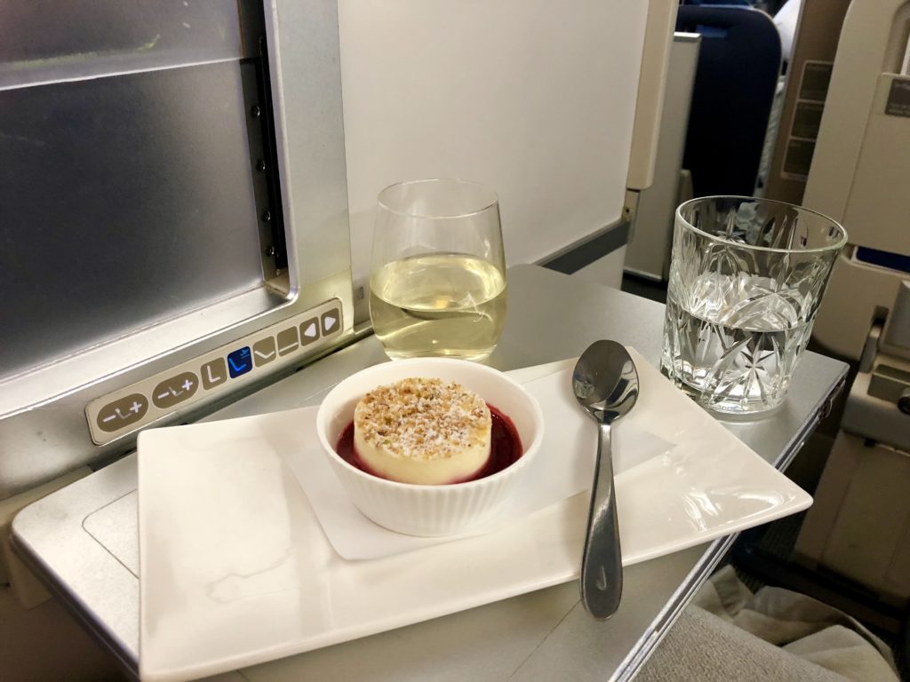 British Airways Club World - Business Class Panna Cotta