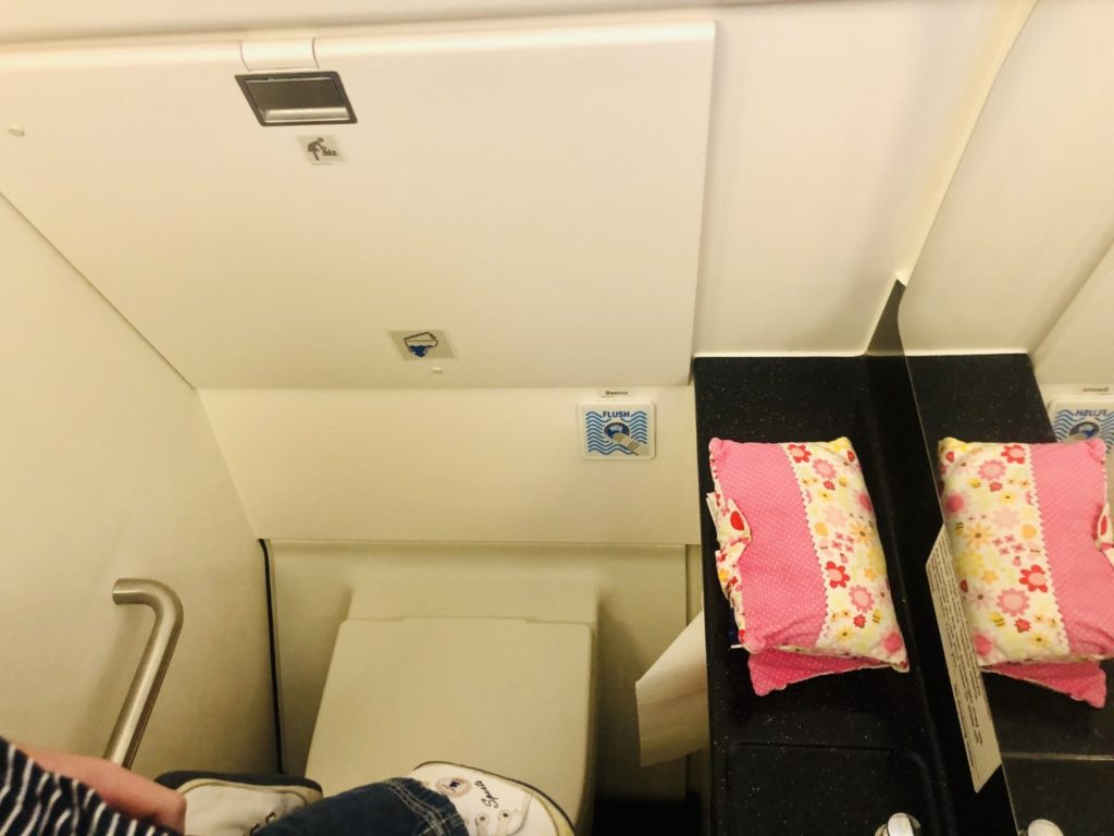 Schmale und schöne Toilette im Turkish Airlines Airbus A321
