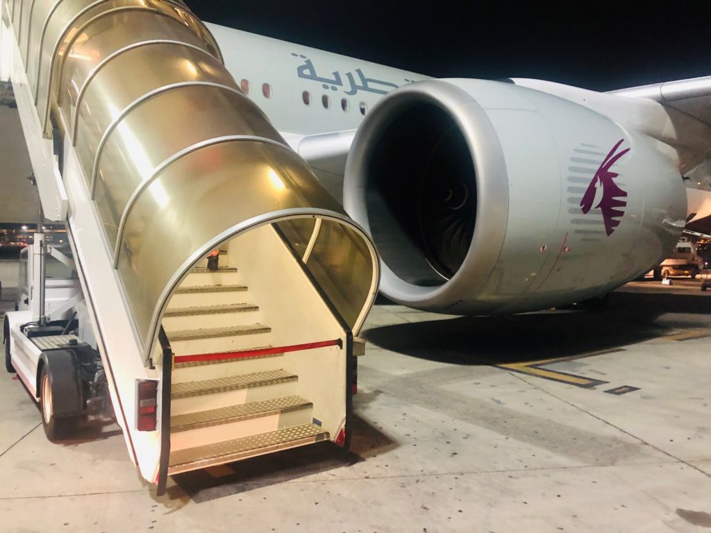 Massive Turbine des Qatar Airbus Airways A350-900