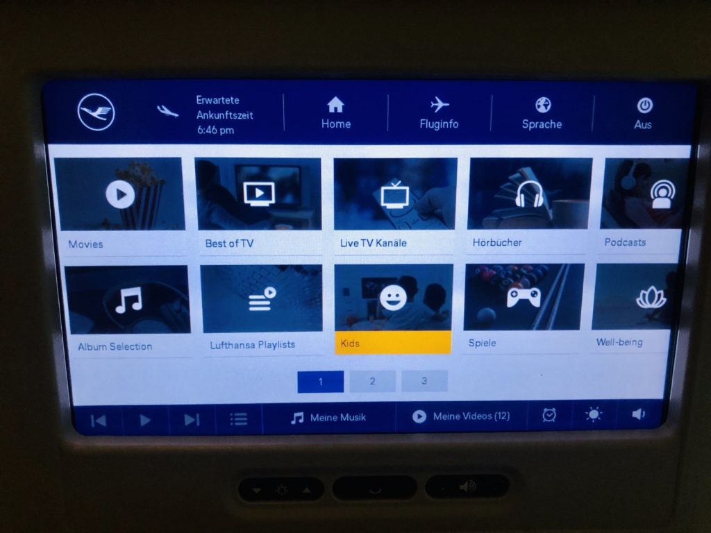 Lufthansa Airbus A380 Inflight Entertainment Economy Class