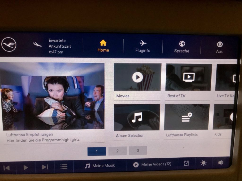 Lufthansa Airbus A380 Inflight Entertainment Economy Class