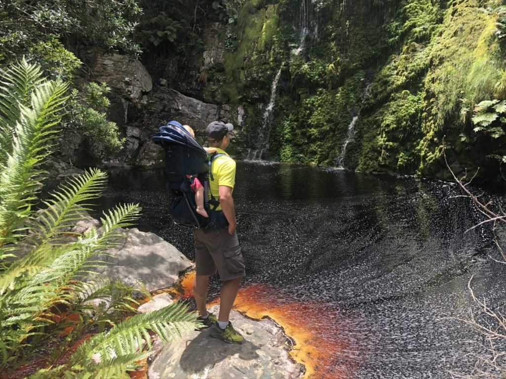 Leopard Kloof Wasserfall mit eingefärbten Wasser